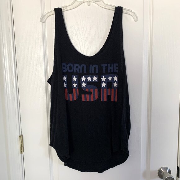 Signorelli Born In The USA Tank Top Scoop Neck Sleeveless Black Size XL - Picture 1 of 4
